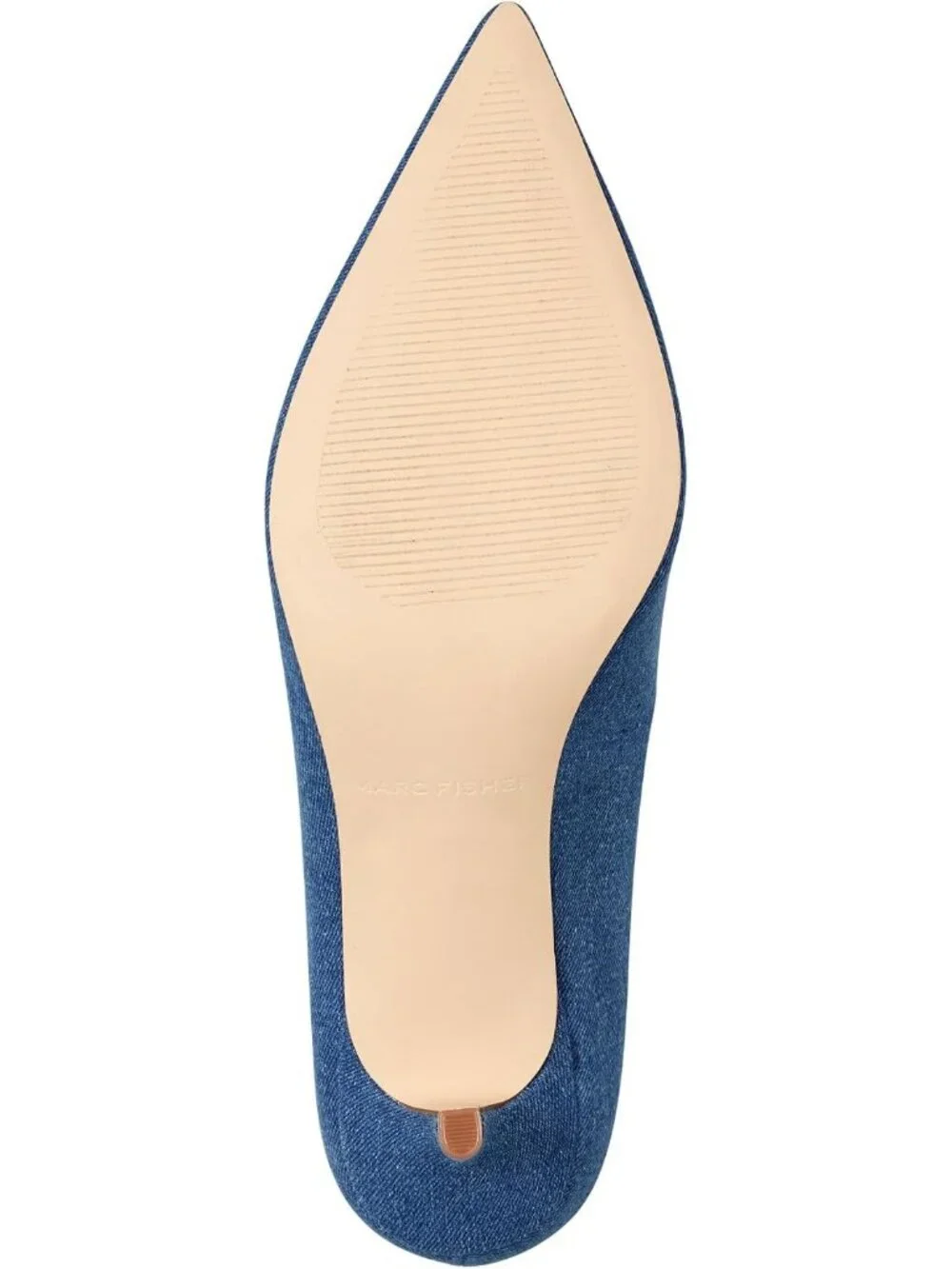 Women Blue Denim Modern Pointed Toe Alola Dress Casual Pumps Pull On Heel Shoes